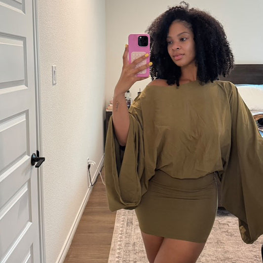 Batwing Dress - Khaki